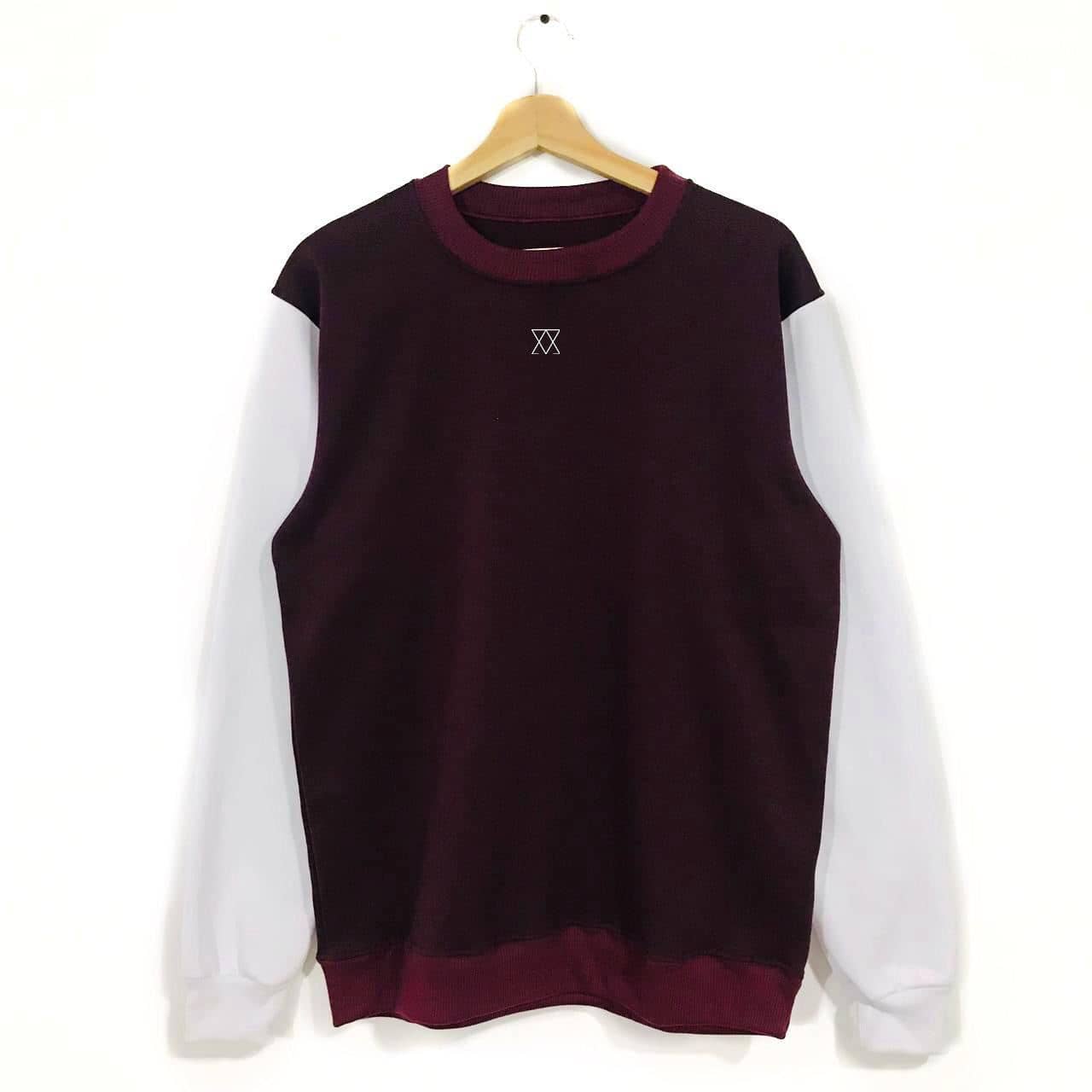 Buzo sin capota Old School Buzo COLOURS FV S Vinotinto con blanco 