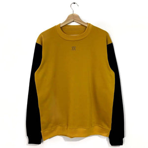 Buzo sin capota Old School Buzo COLOURS FV S Mostaza con negro 