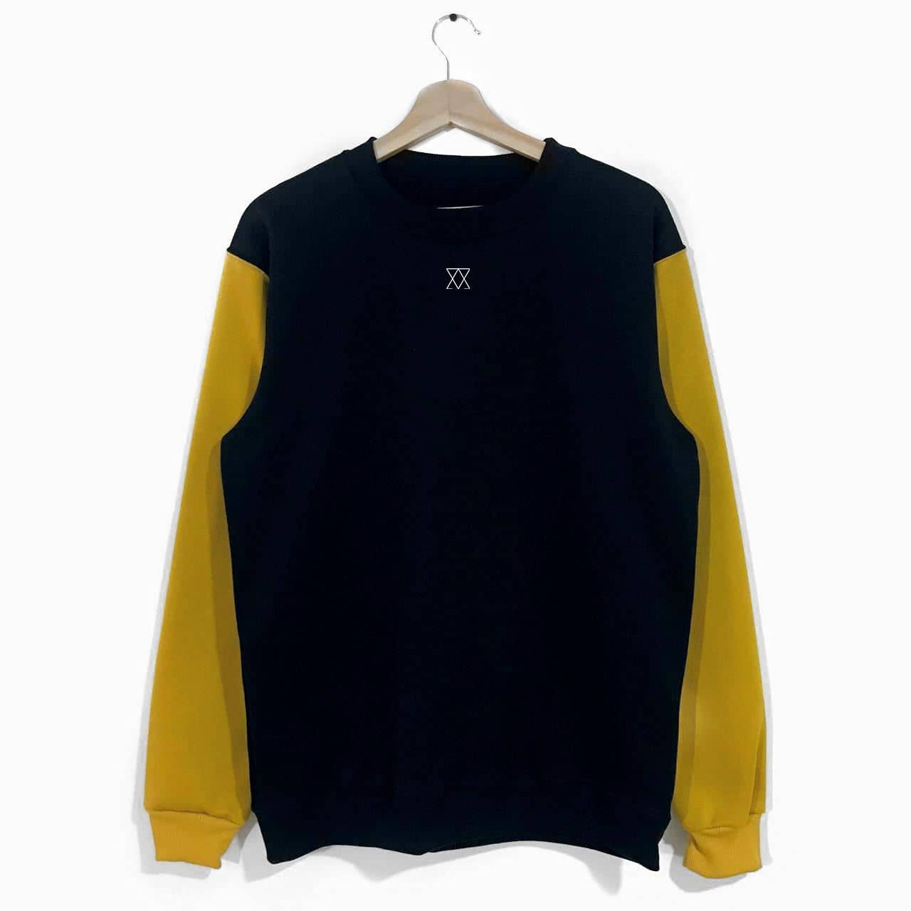 Buzo sin capota Old School Buzo COLOURS FV S Negro con mostaza 
