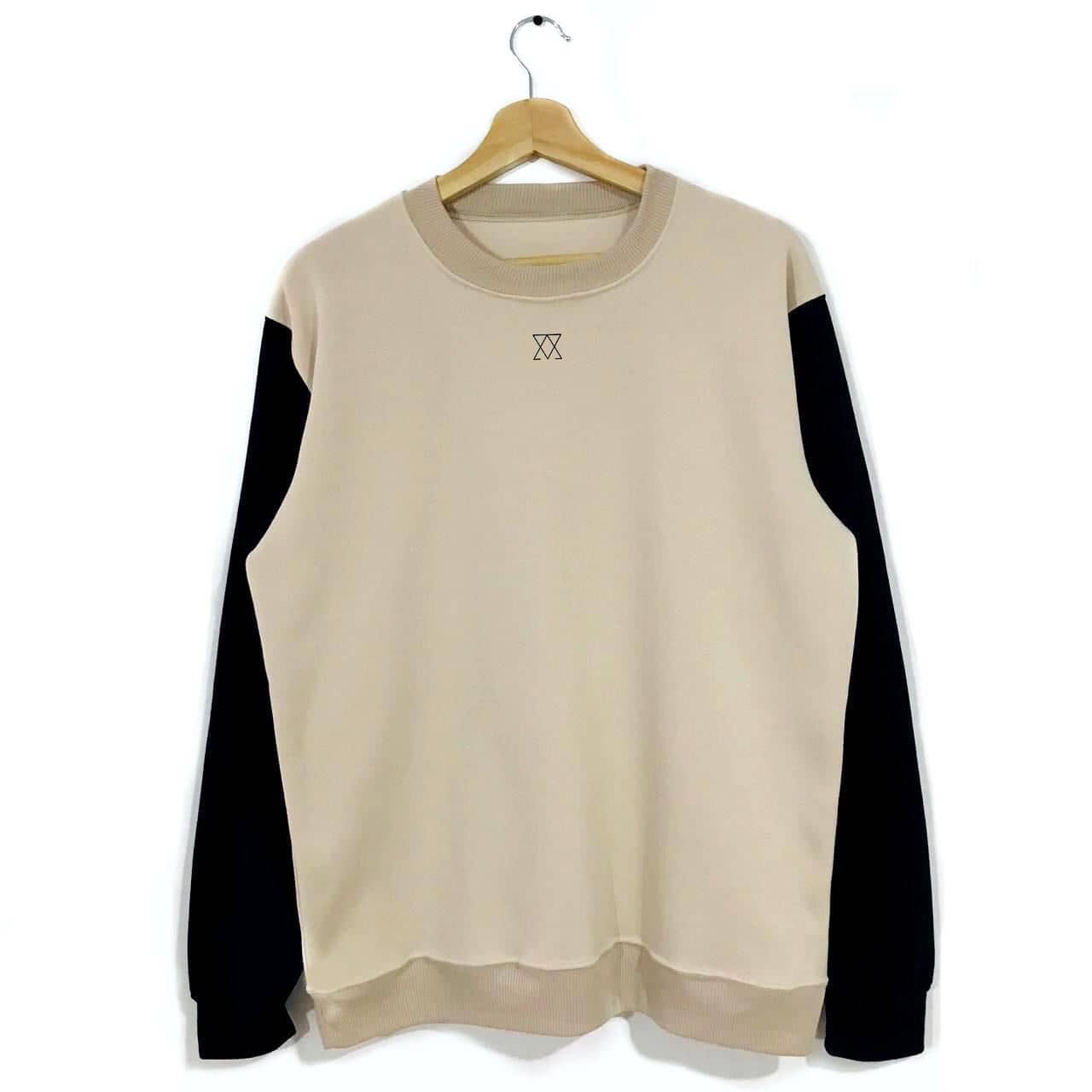 Buzo sin capota Old School Buzo COLOURS FV S Beige con negro 