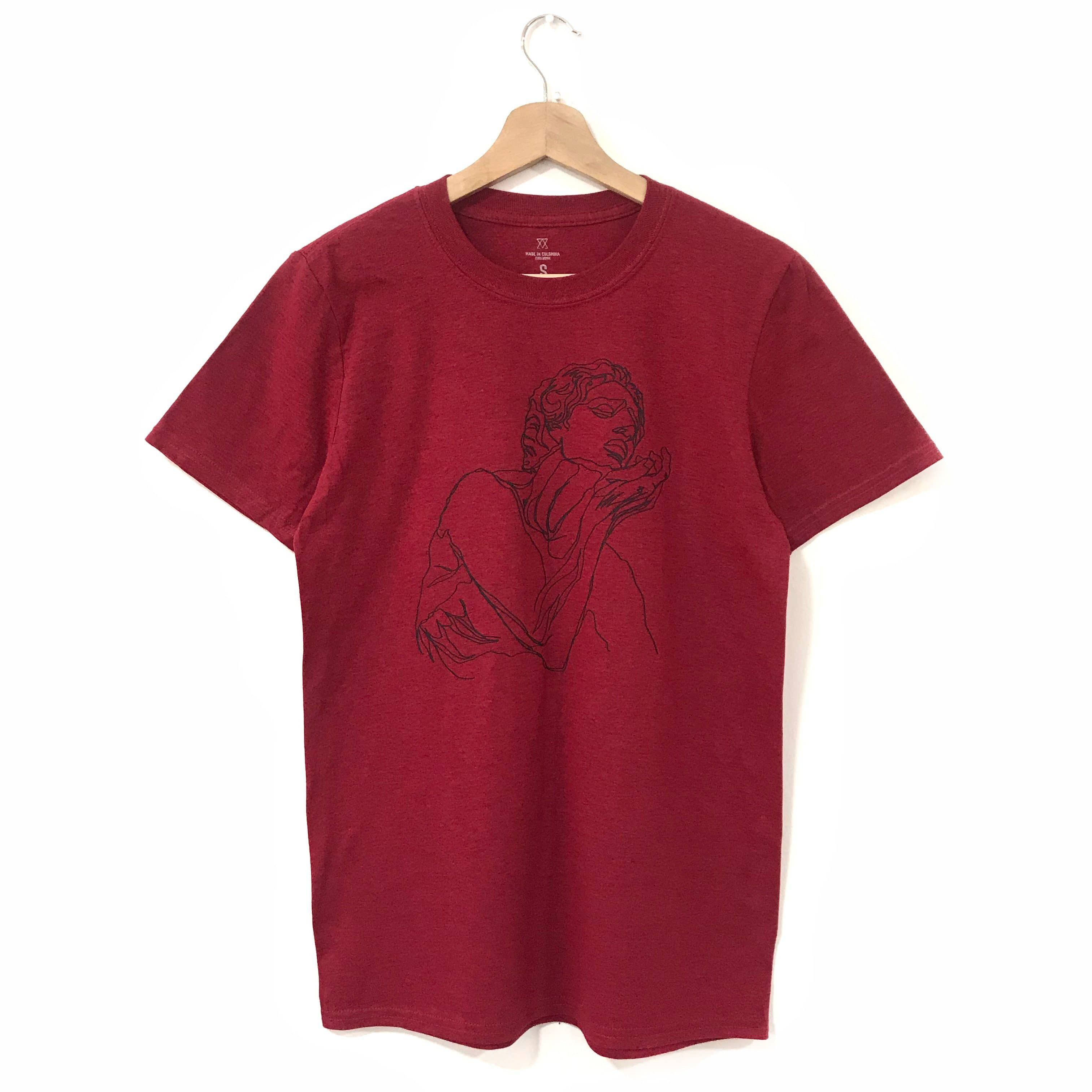 Camiseta Drama Line Camiseta Colours FV S Rojo sangría 