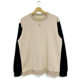 Buzo sin capota Old School Buzo COLOURS FV S Beige con negro 