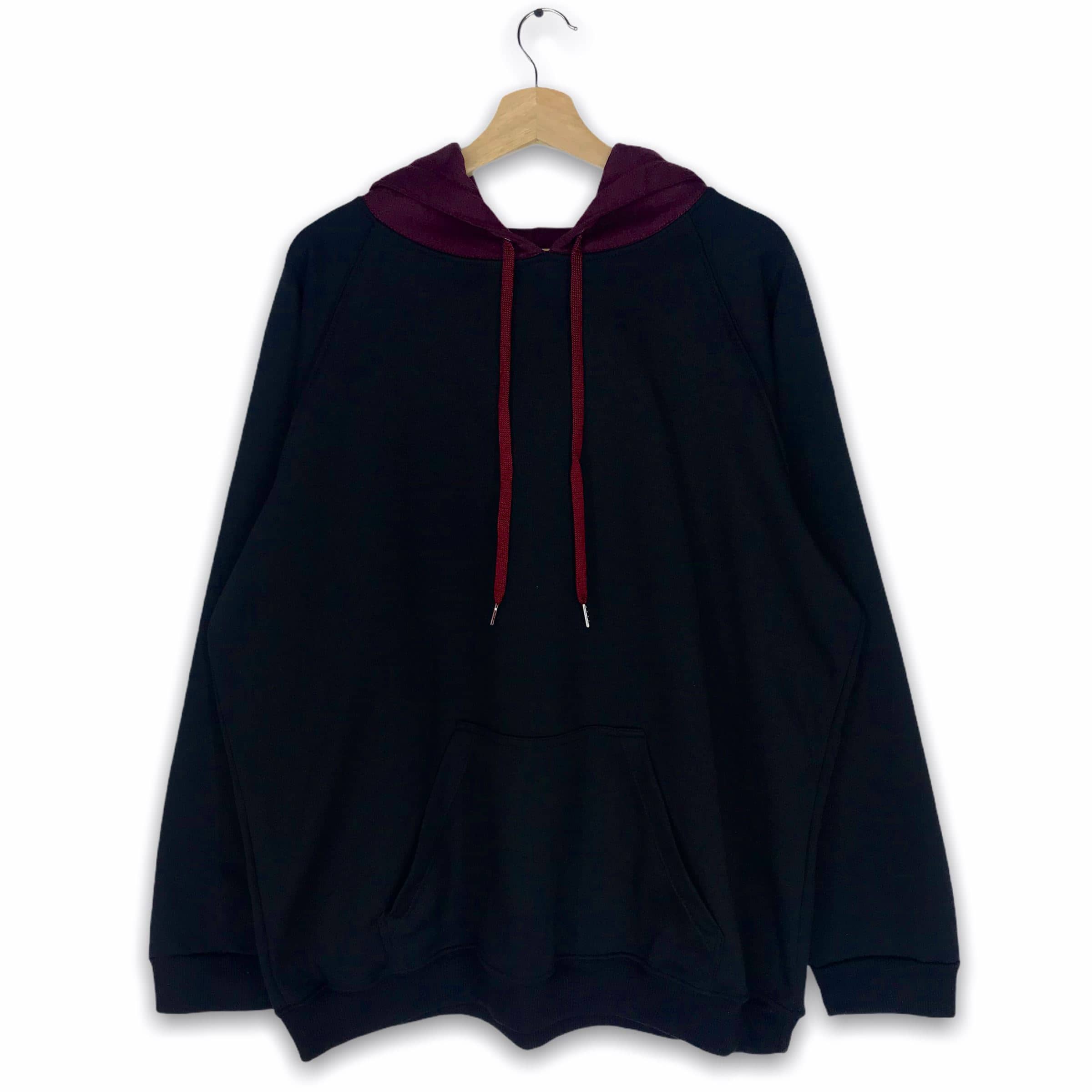 Buzo con capota Old School COLOURS FV S Negro con vinotinto 