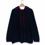Buzo con capota Old School COLOURS FV S Negro con vinotinto 