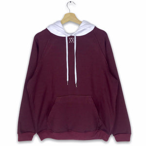 Buzo con capota Old School COLOURS FV S Vinotinto con blanco 