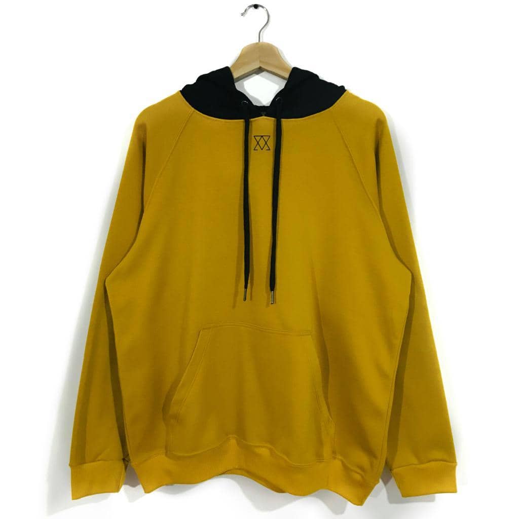 Buzo con capota Old School COLOURS FV S Mostaza con negro 