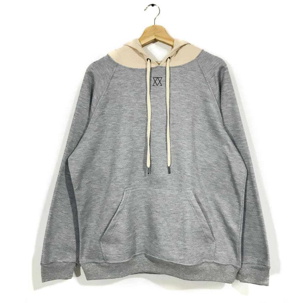 Buzo con capota Old School COLOURS FV S Gris claro con beige 