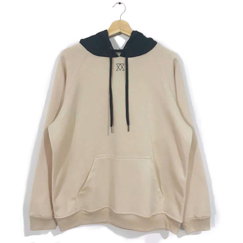 Buzo con capota Old School COLOURS FV S Beige con negro 