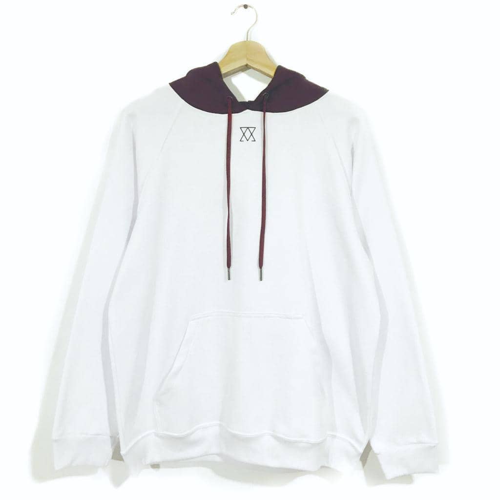 Buzo con capota Old School COLOURS FV S Blanco con vinotinto 
